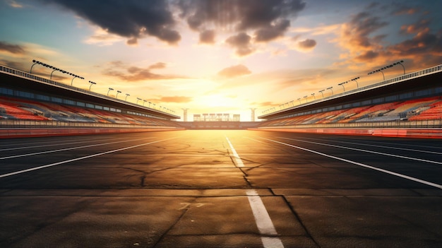 View of the infinity empty asphalt international racetrack