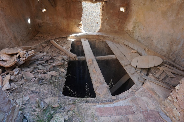 A view of the inside of a building with a hole in the middle that says'the water hole '