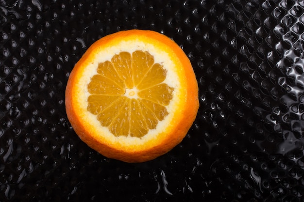 A view of a juicy ripe cut orange fruit