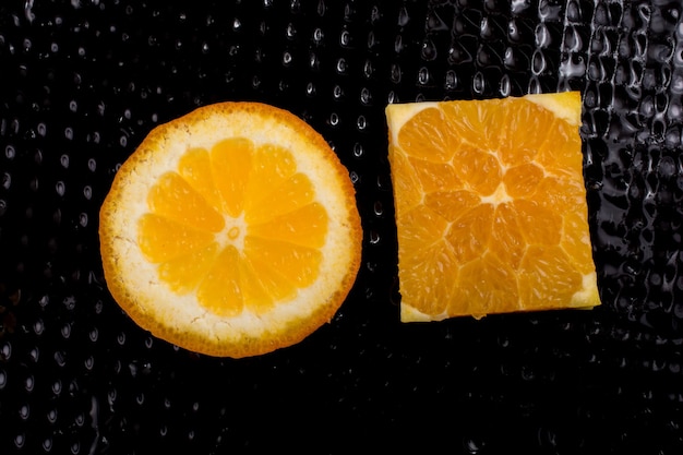 A view of a juicy ripe cut orange fruit