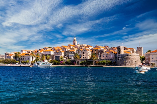 View of Korcula old town on Korcula island Croatia