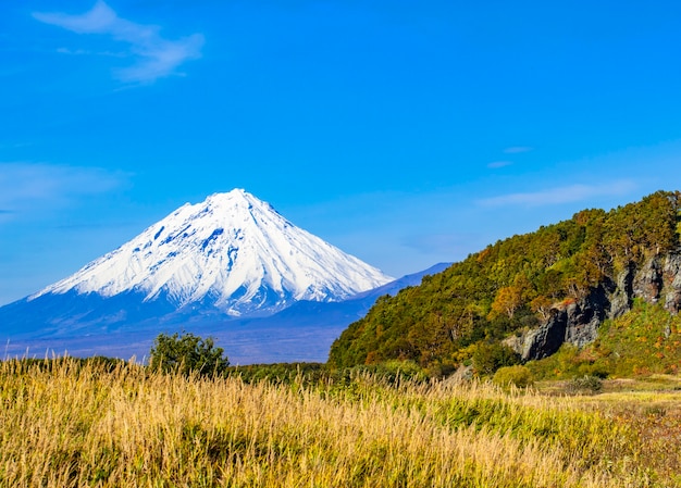 view of the  Koryaksky Volcano on Kamchatka Peninsula