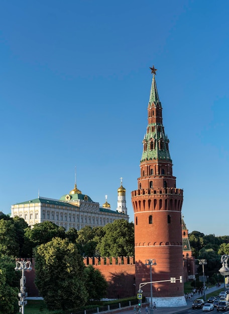 View the Kremlin from the Patriarchal Bridge in MoscowRussia