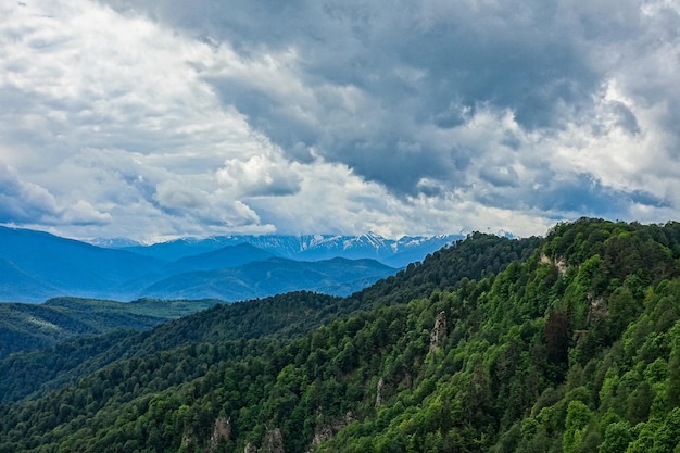 View of the LagoNaki plateau in Adygea The Caucasus Mountains Russia 2021