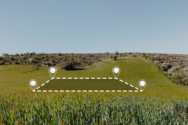 View of land plot for real estate and business development