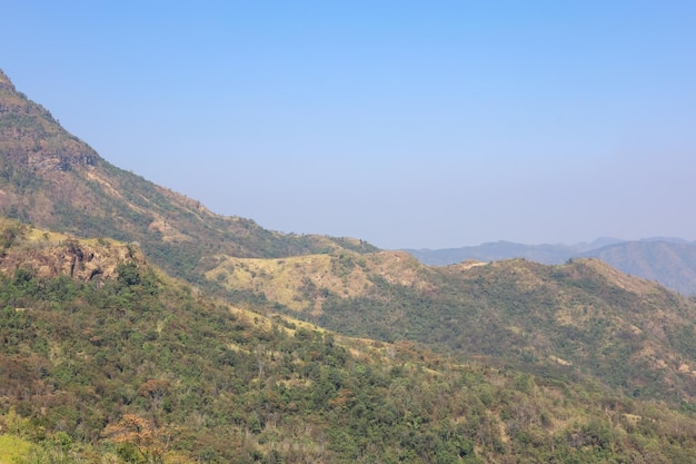 View of landscape mountain and forest at khao kho in thailand