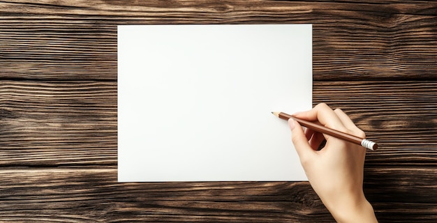 Photo view of a large hand holding a crayon on a sheet of white and green paper