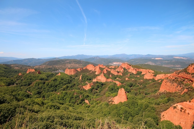 View of Las Medulas, antique gold mine in the province of Leon, Spain.