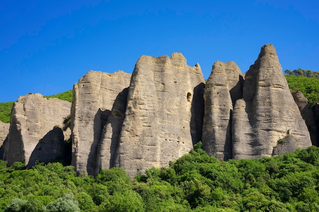 View of Les Mees famous geological site in France