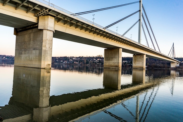 View at Liberty bridg in Novi Sad, Serbia