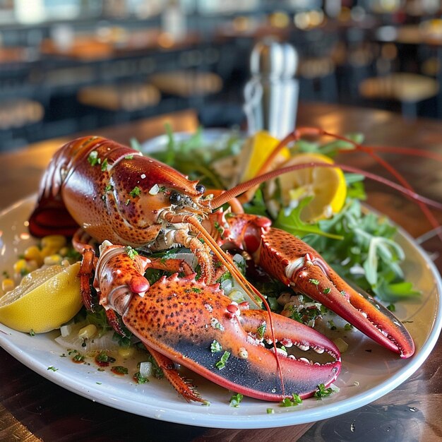 Photo view of lobster on plate