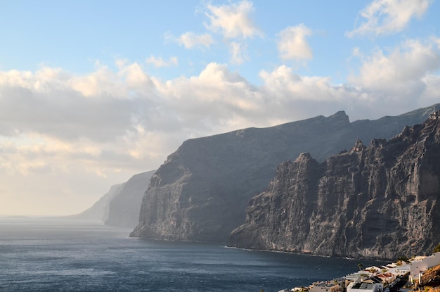 View of Los Gigantes City in Tenerife Canary Islands Spain