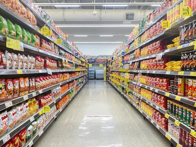 View of market stall in store