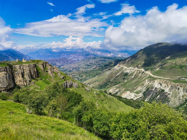 View of the Matlas plateau Khunzakhsky district Dagestan Russia 2021