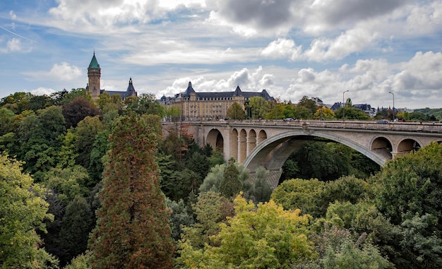 view of the medieval castle in the city of Luxembourg