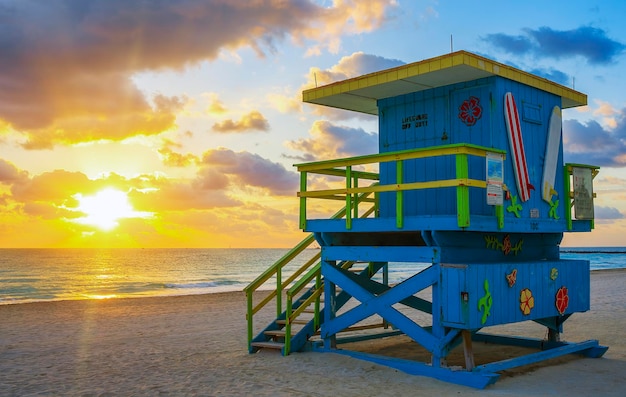 View of Miami Beach at sunrise