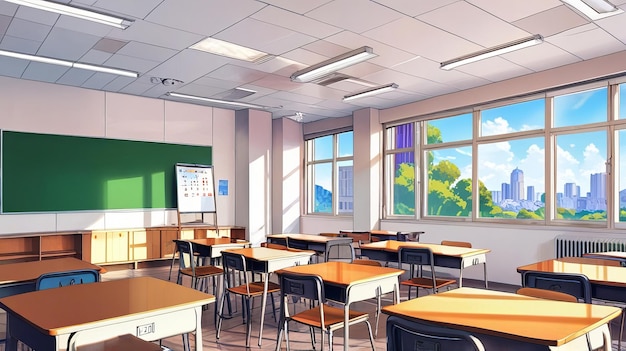 View of the modern classroom in the school