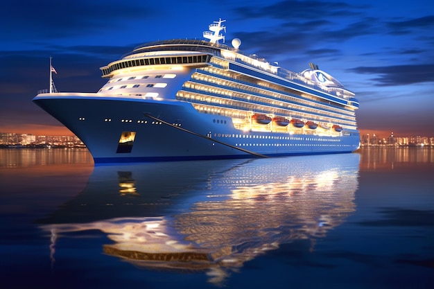 View of modern and luxury cruise ship