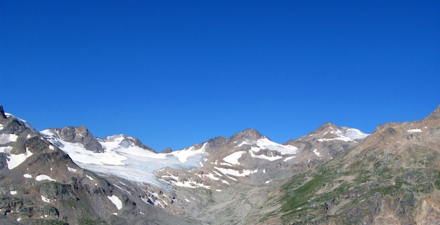 View to Mount Elbrus covered with snow, highest mountain in Europe, the Caucasus, Kabardino-Balkaria