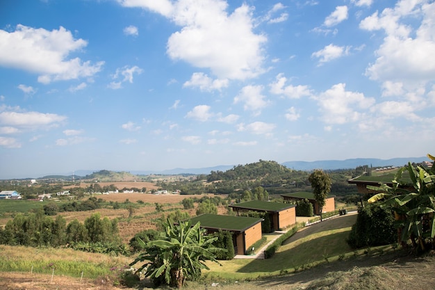 view of mountain beautiful nature in thailand