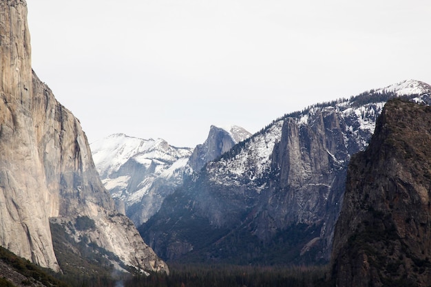 View of Mountain Landmark on view point Yosemite National Park at USA