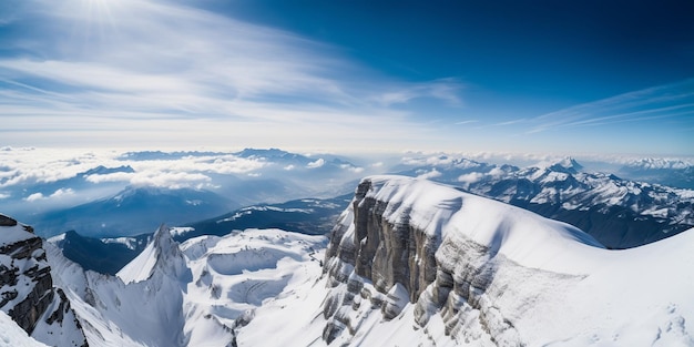 A view of the mountains from the summit of mount everest.