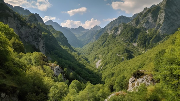 A view of the mountains from the valley of the river garda.