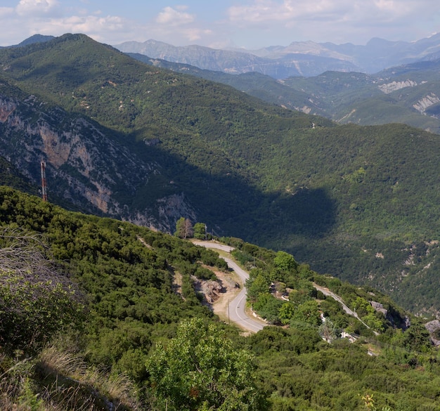 View on mountains near the village