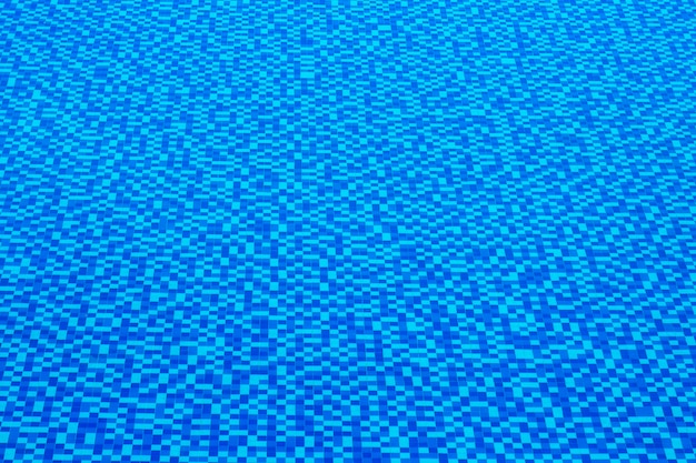 View of nice blue tile in swimming pool water surface