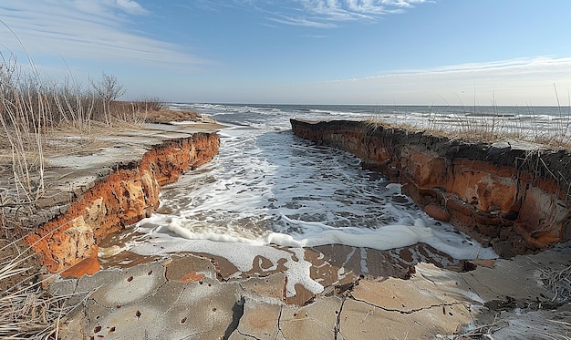 a view of the ocean from the top of a cliff