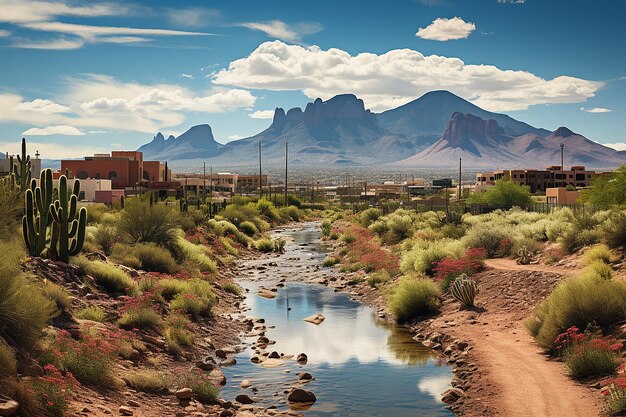 View_of_skyline_and_famous_mountain_in_Scottsdale