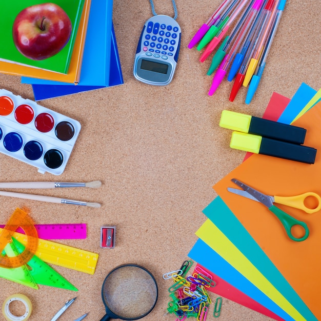 View of the office tools on cork board