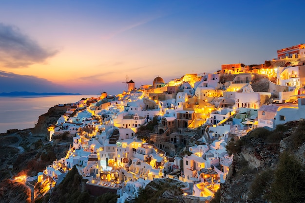 View of Oia at sunset