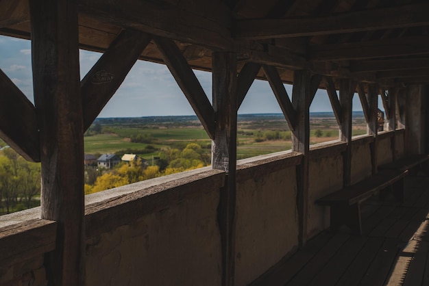 View of old castle balcony