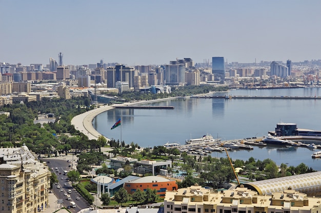 The view on the old city of Baku, Azerbaijan