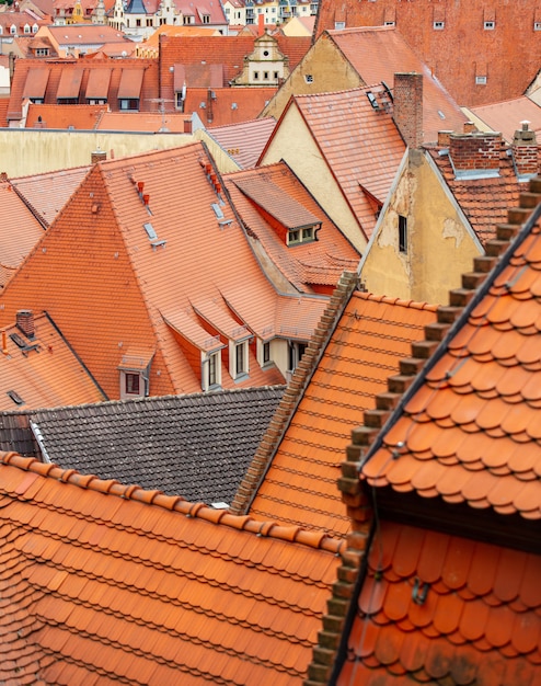 View of the old city tile houses, Europe