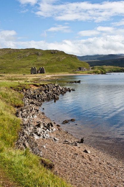 View of an old house in Scotland, close to Isle of Skye