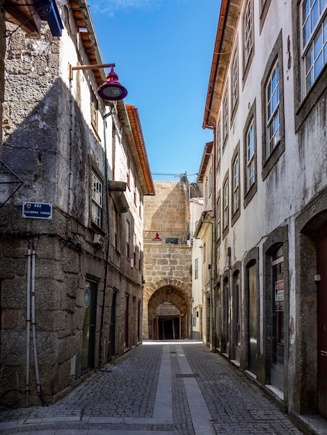 View of one of the old gateways of the city wall of Guarda Portugal