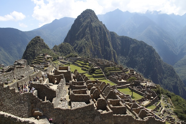 View of one of the wonders of the world, Machu Picchu, Peru