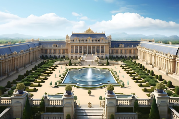 a view of the Palace of Versaille from the top