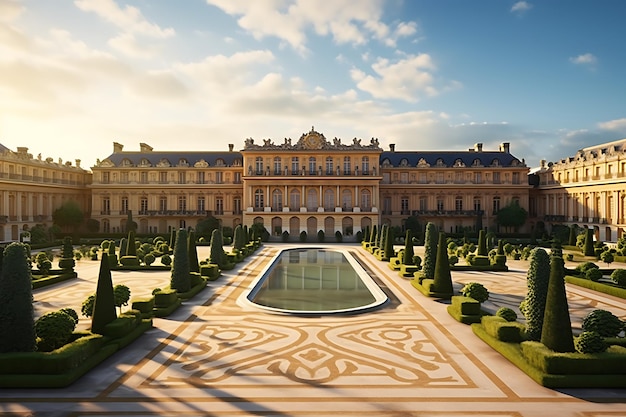 a view of the Palace of Versaille