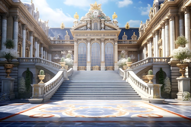 a view of the Palace of Versaille