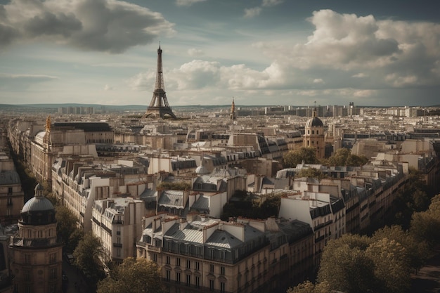 A view of paris from the top of the eiffel tower