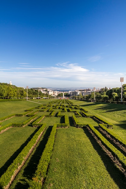 View of the park Eduardo vii located in Lisbon, Portugal.