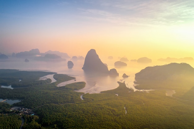 View of Phang Nga bay from Samet Nangshe viewpoint, Thailand