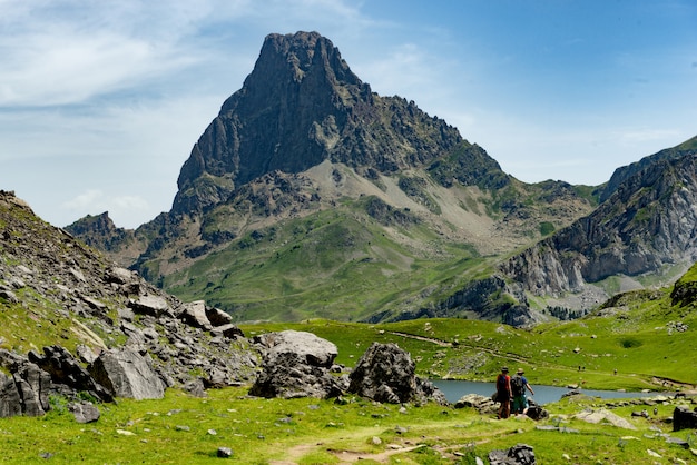 View of the Pic du Midi d'Ossau in the French Pyrenees