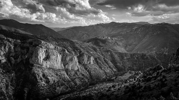 View of the Pontic Mountains near the city of Torul, Gumushane province in the Black Sea region of Turkey