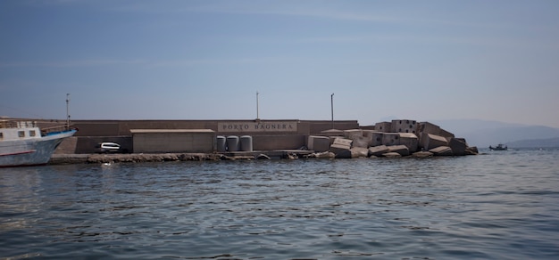 View of the port of Bagnera in the locality of Porticello near Palermo in Sicily