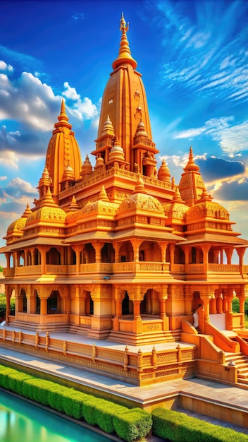 A View of the Ram Mandir in Ayodhya India Generative AI