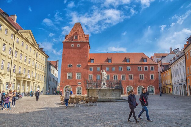 View of Regensburg with the Danube River in Germany